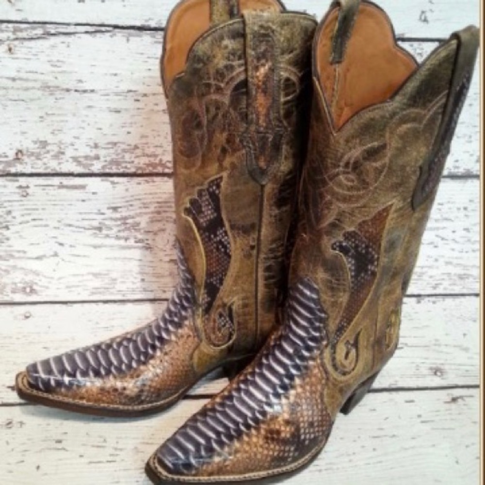 Authentic python cowboy boots - Picture 2 of 4